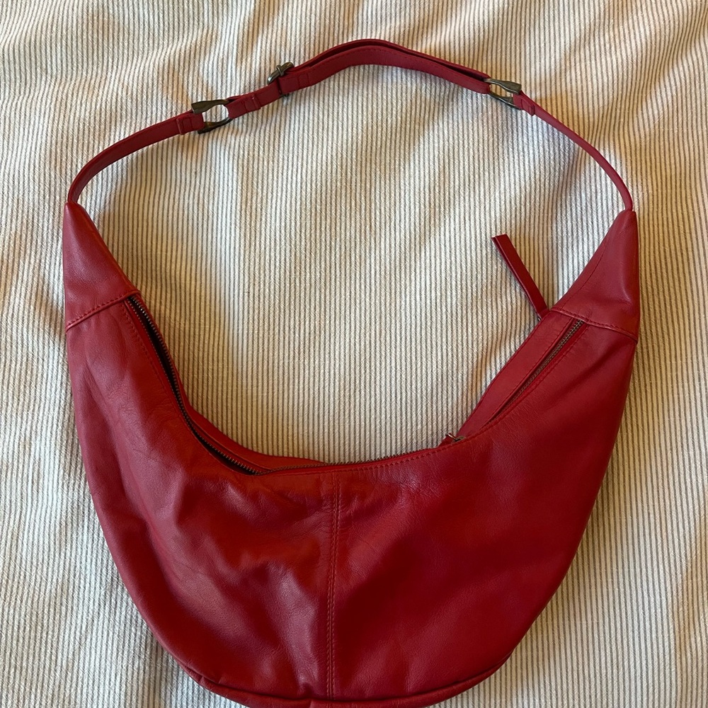 Free People Red Leather Crossbody Bag